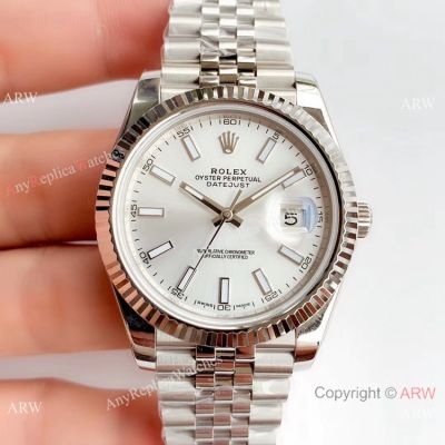 Noob Factory Rolex Datejust II 41mm Silver Dial Jubilee Strap Watch V3